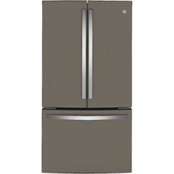 GE - 23.1 Cu. Ft. French Door Counter-Depth Refrigerator - Stainless steel - Front_Zoom