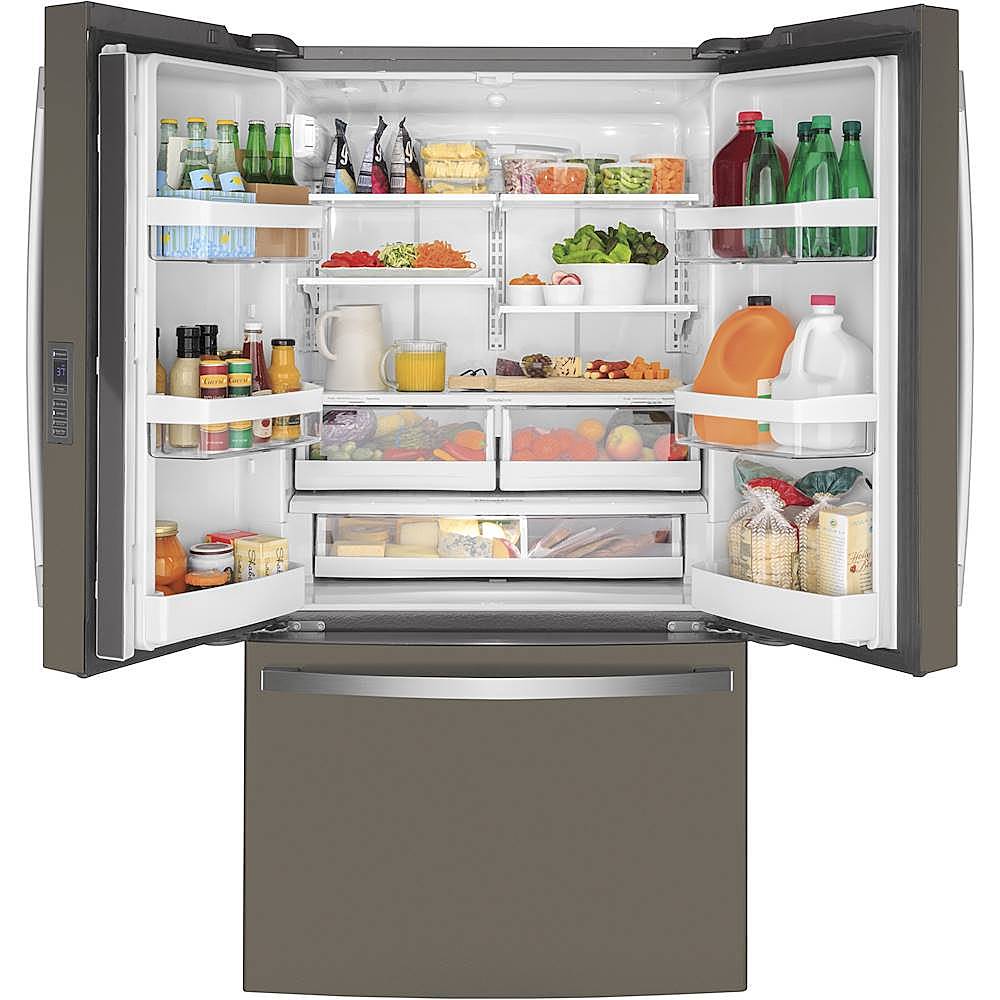 Alt View 1. GE - 23.1 Cu. Ft. French Door Counter-Depth Refrigerator - Slate.