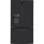 GE - 22.1 Cu. Ft. French Door Counter-Depth Refrigerator - Black Slate - Front_Standard