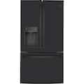 GE - 36 in. Wide 22.1 Cu. Ft. French Door Counter-Depth Refrigerator with Space Saving Ice Maker - Black Slate