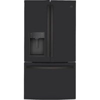 GE - 22.1 Cu. Ft. French Door Counter-Depth Refrigerator - Black Slate - Front_Zoom