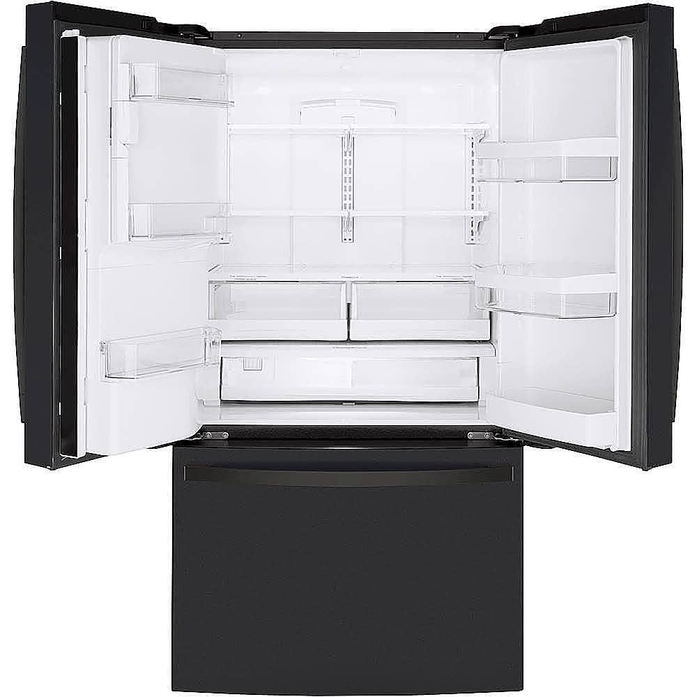 Alt View 2. GE - 22.1 Cu. Ft. French Door Counter-Depth Refrigerator - Fingerprint resistant black slate.