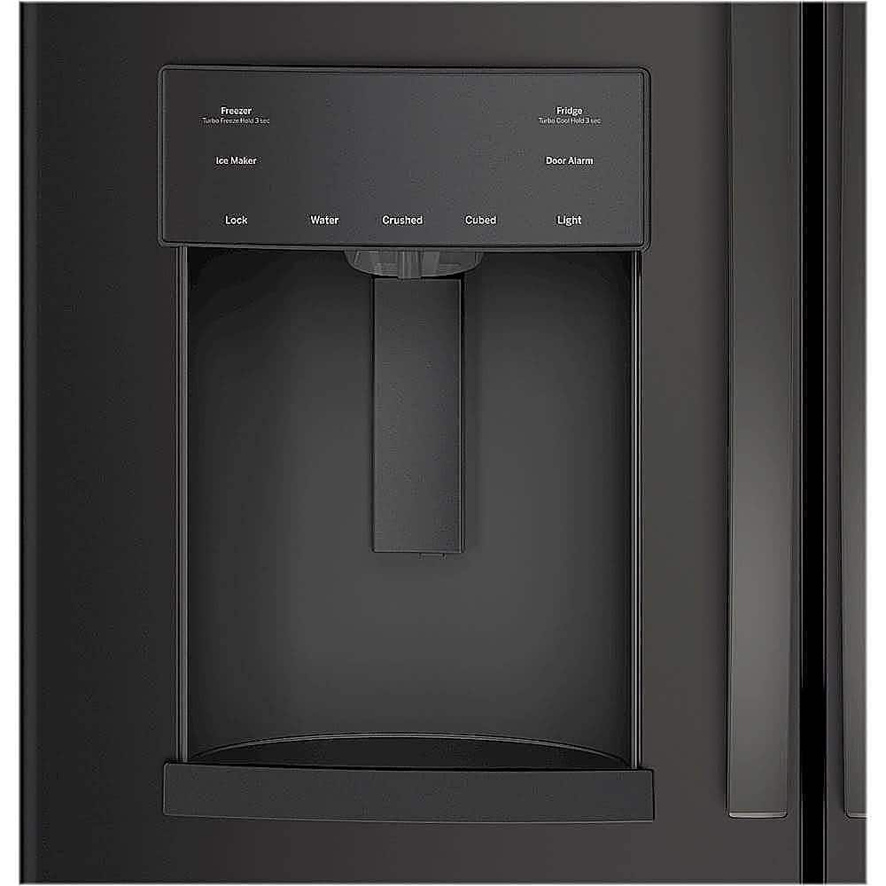 Alt View 4. GE - 22.1 Cu. Ft. French Door Counter-Depth Refrigerator - Fingerprint resistant black slate.