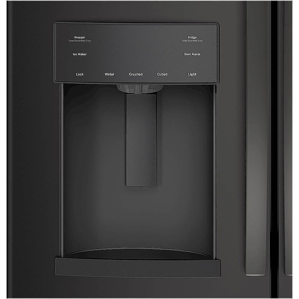Alt View 4. GE - 22.1 Cu. Ft. French Door Counter-Depth Refrigerator - Fingerprint resistant black slate.