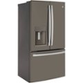 Angle. GE - 22.1 Cu. Ft. French Door Counter-Depth Refrigerator - Slate.