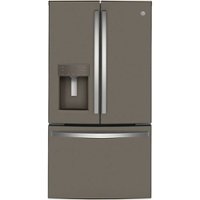 GE - 22.1 Cu. Ft. French Door Counter-Depth Refrigerator - Fingerprint resistant slate - Front_Zoom