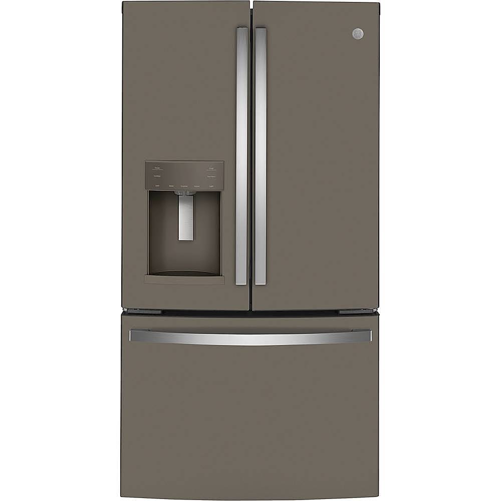 GE - 22.1 Cu. Ft. French Door Counter-Depth Refrigerator and Space Saving Ice Maker - Slate