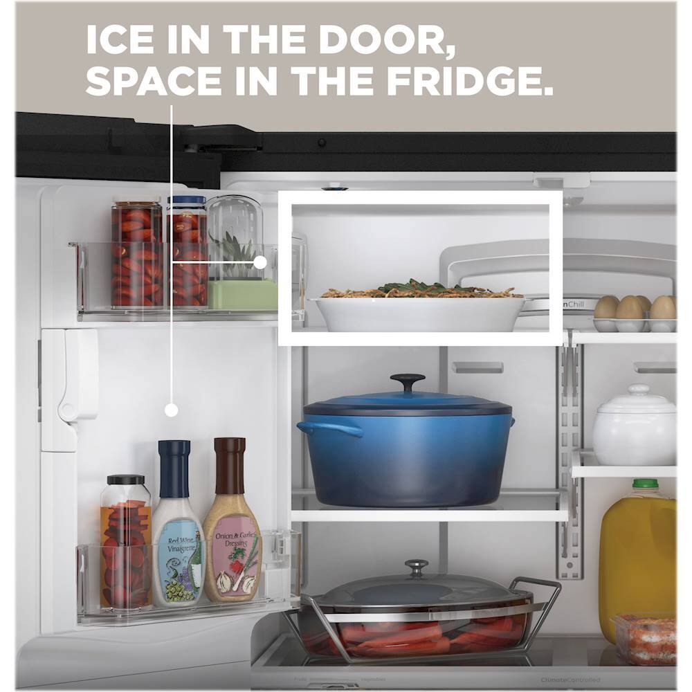 Alt View 13. GE - 22.1 Cu. Ft. French Door Counter-Depth Refrigerator - Fingerprint resistant slate.