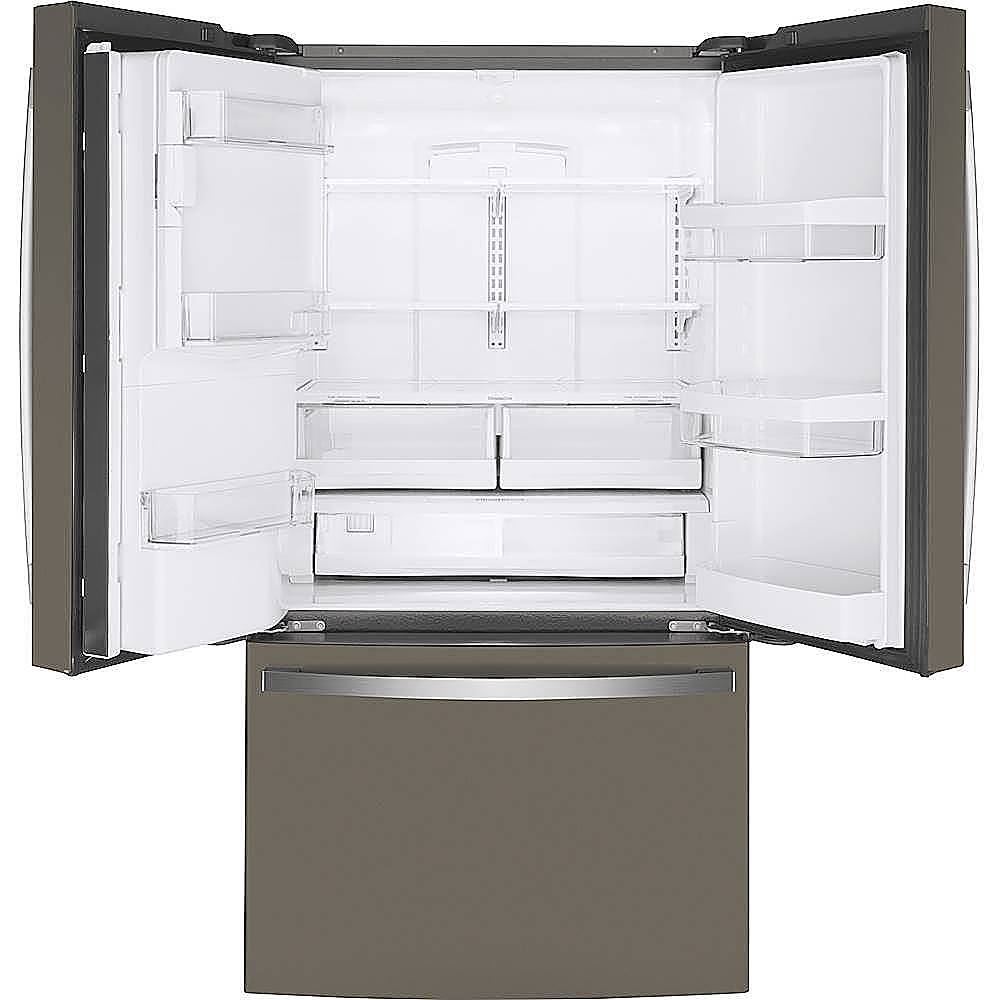 Alt View 2. GE - 22.1 Cu. Ft. French Door Counter-Depth Refrigerator - Fingerprint resistant slate.