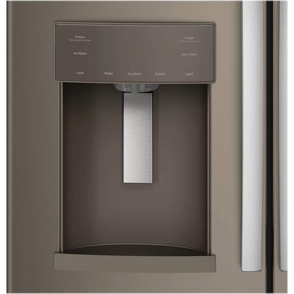 Alt View 4. GE - 22.1 Cu. Ft. French Door Counter-Depth Refrigerator - Fingerprint resistant slate.
