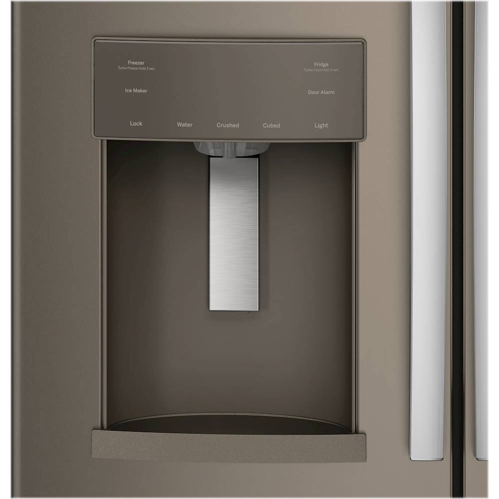 Alt View 4. GE - 22.1 Cu. Ft. French Door Counter-Depth Refrigerator - Fingerprint resistant slate.