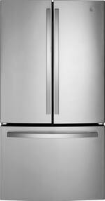GE - 27 Cu. Ft. French Door Fingerprint Resistant Refrigerator - Stainless steel - Front_Standard