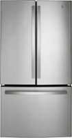 GE - 27.0 Cu. Ft. French Door Refrigerator with Internal Water Dispenser - Fingerprint resistant stainless steel - Front_Zoom