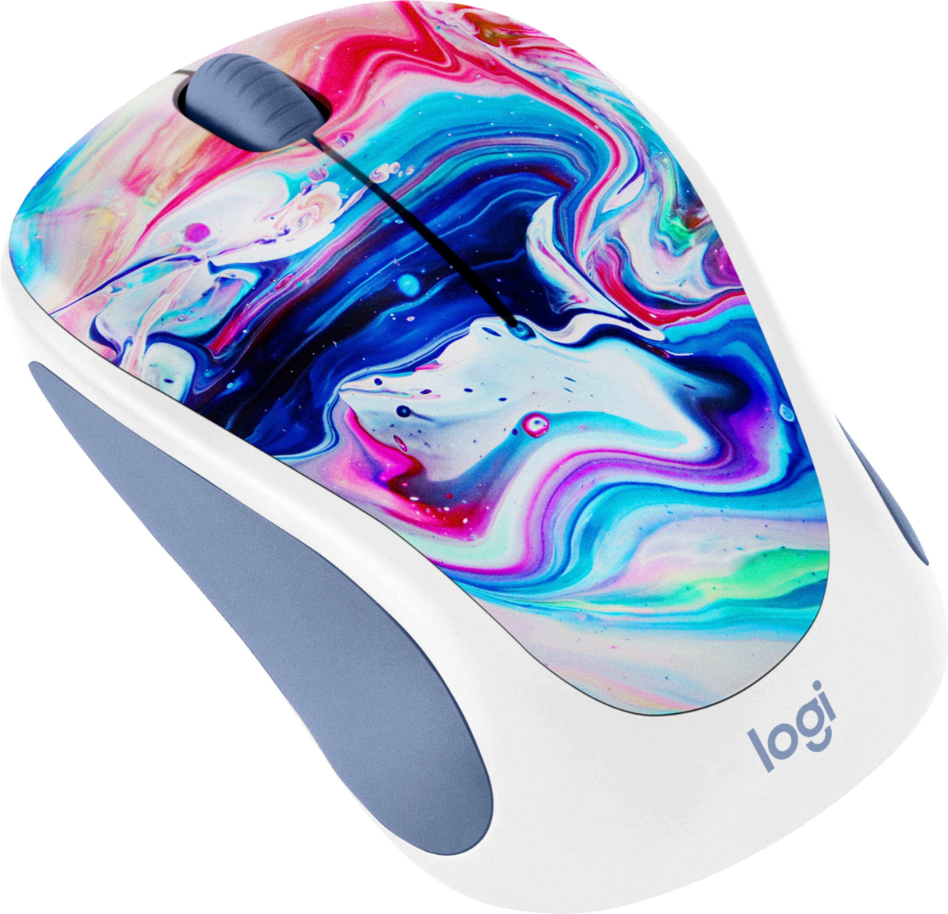 Front. Logitech - Design Collection Wireless Optical Ambidextrous Mouse with Nano Receiver - Cosmic Play.