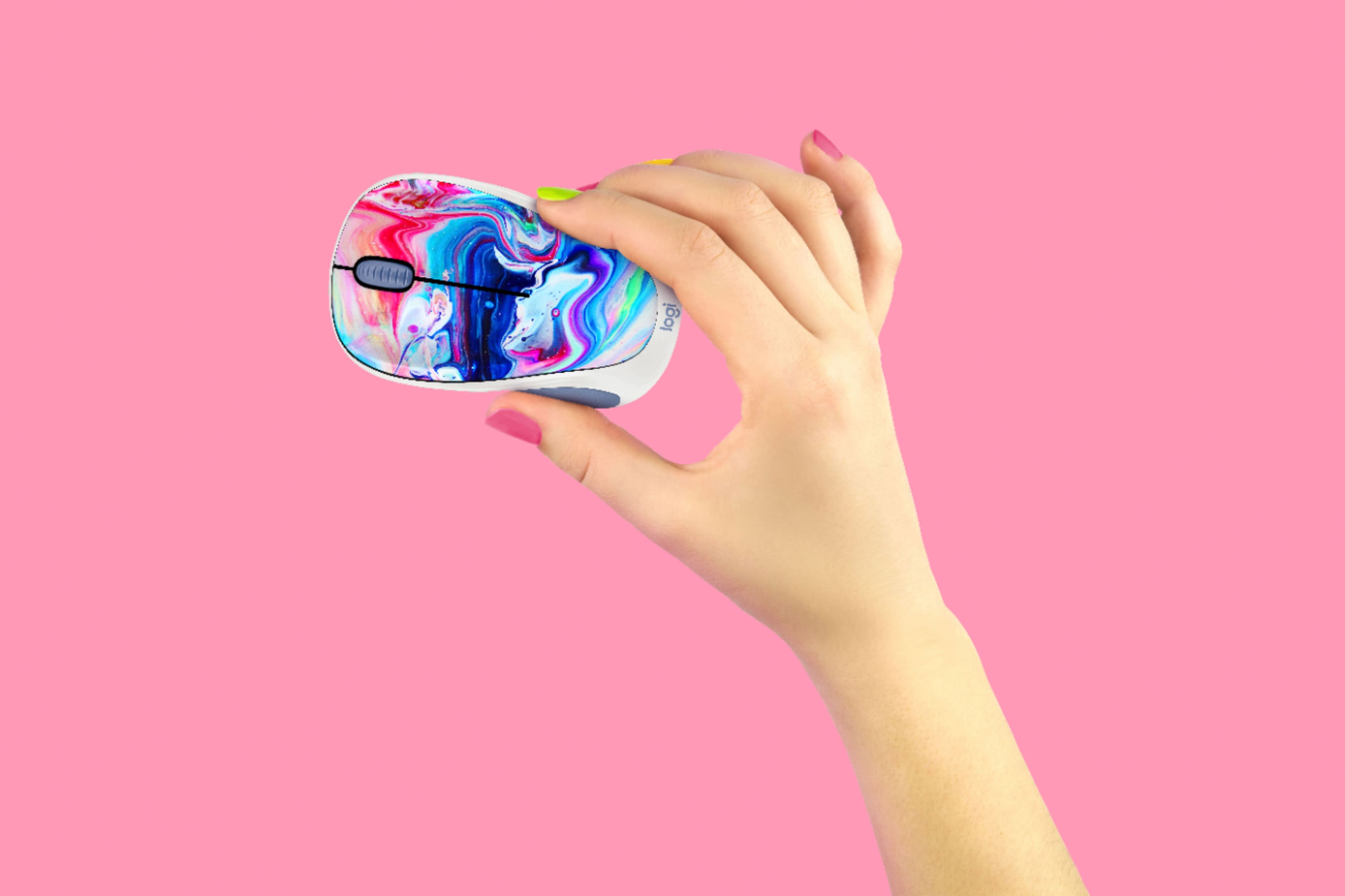 Alt View 13. Logitech - Design Collection Wireless Optical Ambidextrous Mouse with Nano Receiver - Cosmic Play.