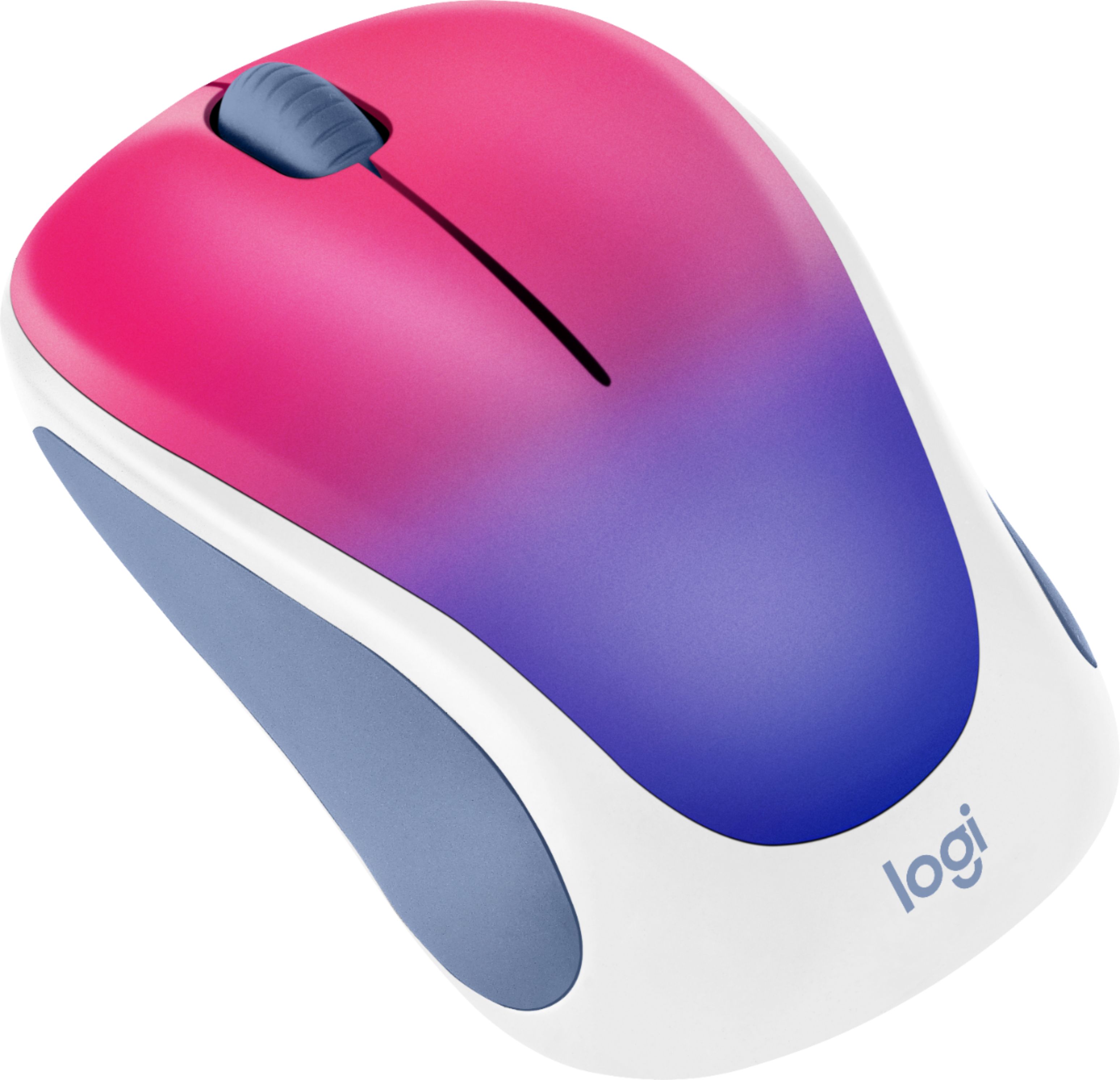Logitech - Design Collection Wireless Optical Mouse with Nano Receiver - Blue Blush
