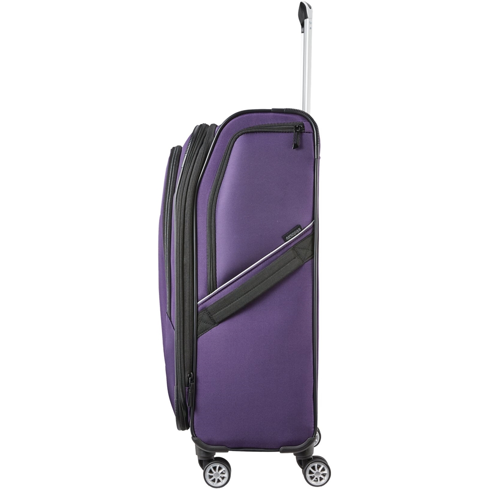 Angle View: American Tourister - 24" Expandable Spinner Suitcase - Purple