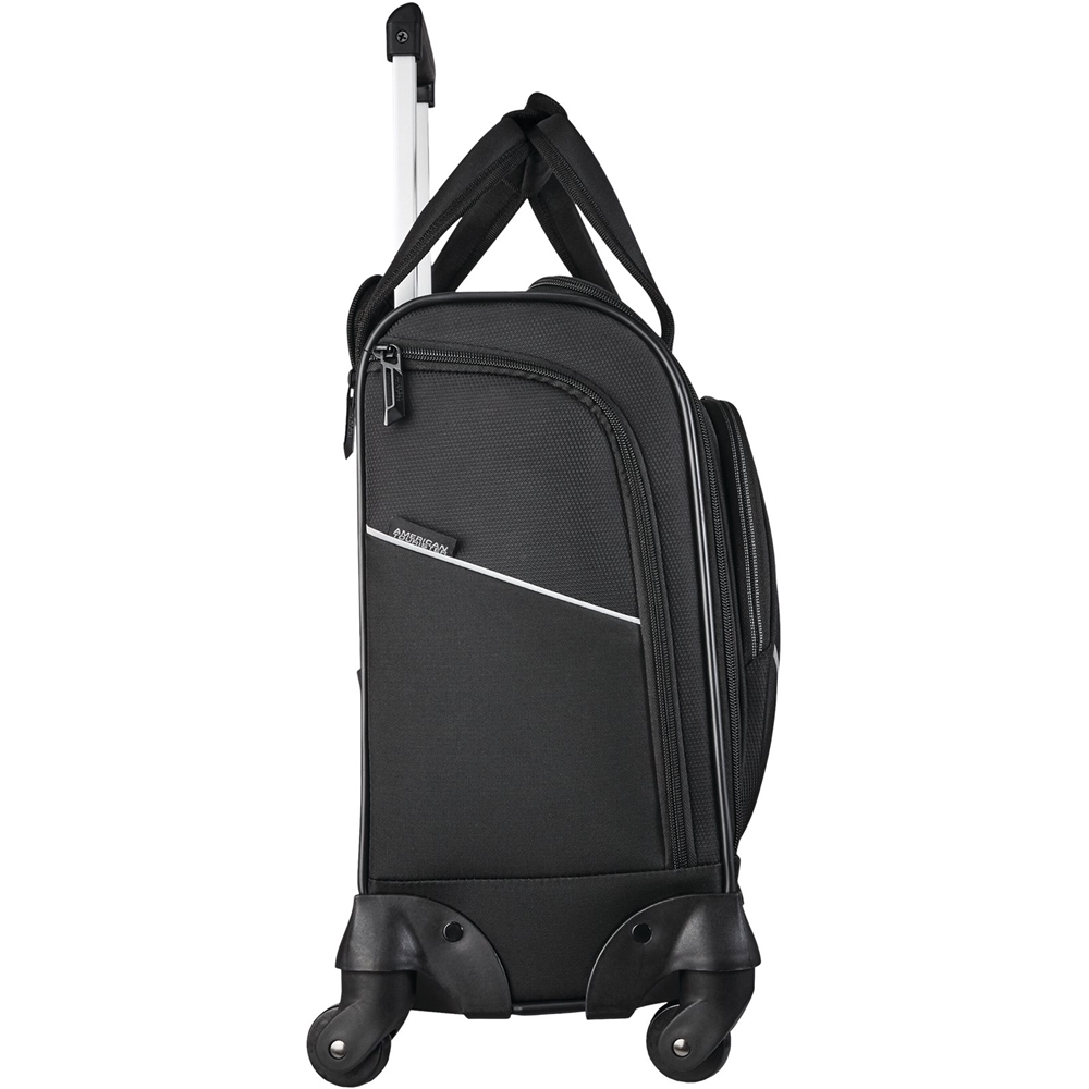 Left View: American Tourister - 16" Spinner Suitcase - Black