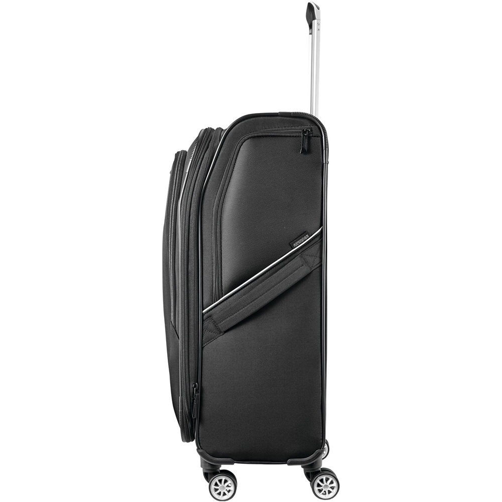 Angle View: American Tourister - 24" Expandable Spinner Suitcase - Black