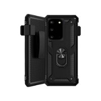 SaharaCase - Military Series Kickstand Case for Samsung Galaxy S20 and S20 5G - Black - Front_Zoom