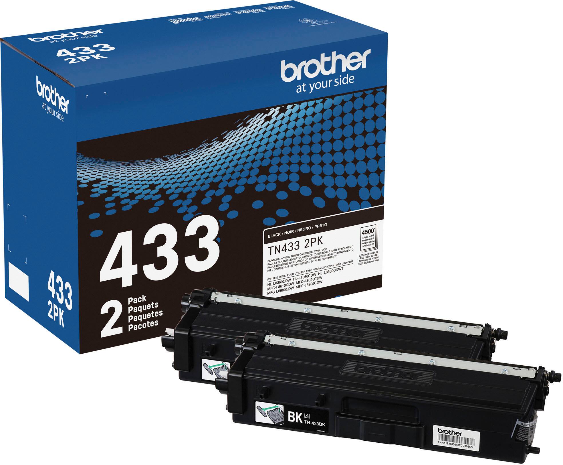 Brother - TN433 2PK 2-Pack High-Yield Toner Cartridges - Black