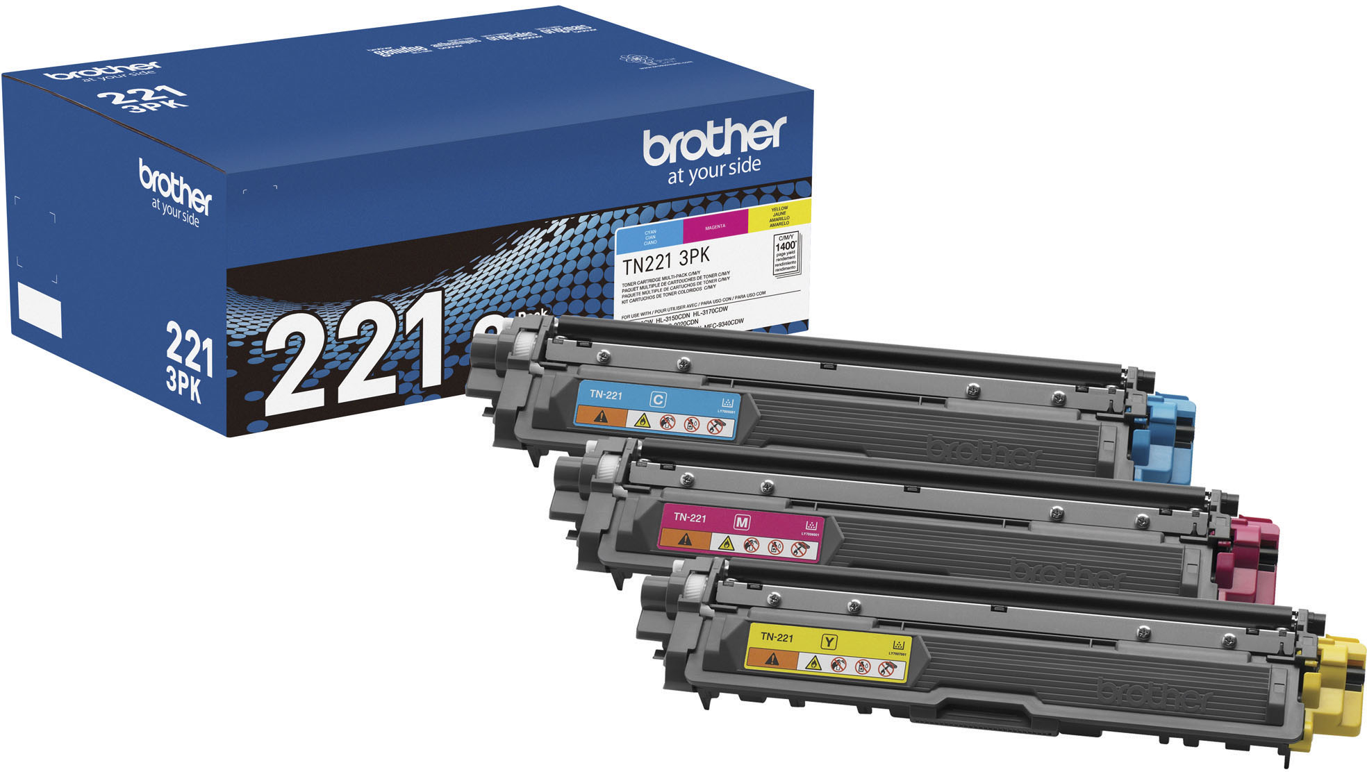 Brother Black, Cyan, Magenta & Yellow TN223 Toner Cartridges (4 (TN2234PK)