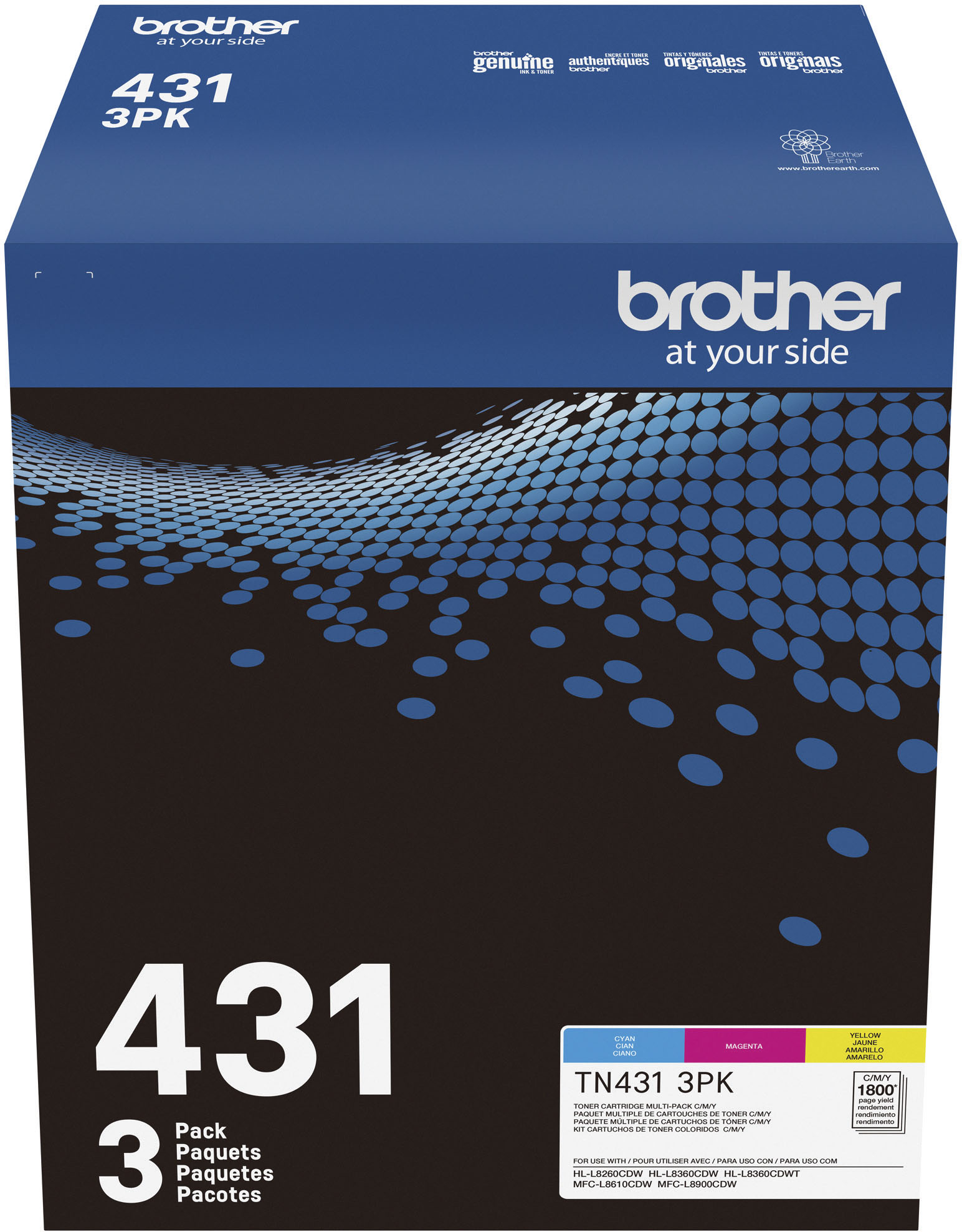 Pack de 4 Cartouches de Toner Compatibles Brother TN247 BK-C-M-Y