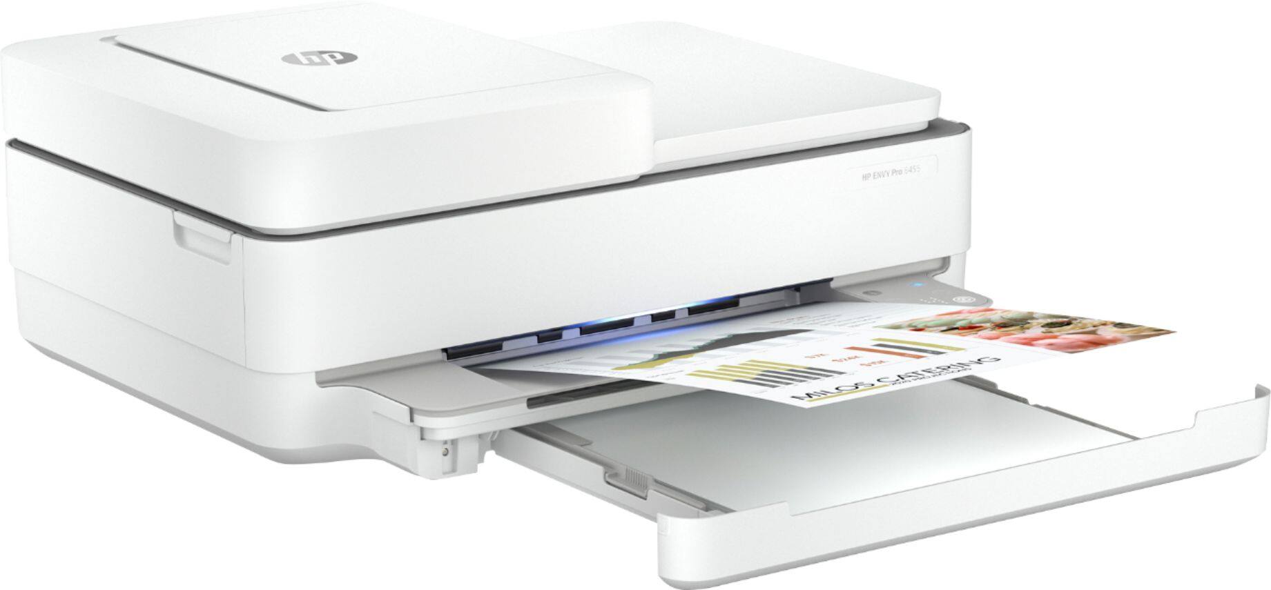 Angle. HP - ENVY Pro 6455 Wireless All-In-One Instant Ink-Ready Inkjet Printer - White.
