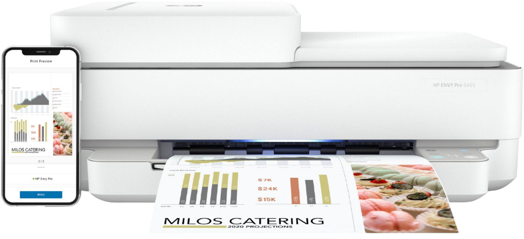 Alt View 24. HP - ENVY Pro 6455 Wireless All-In-One Instant Ink-Ready Inkjet Printer - White.