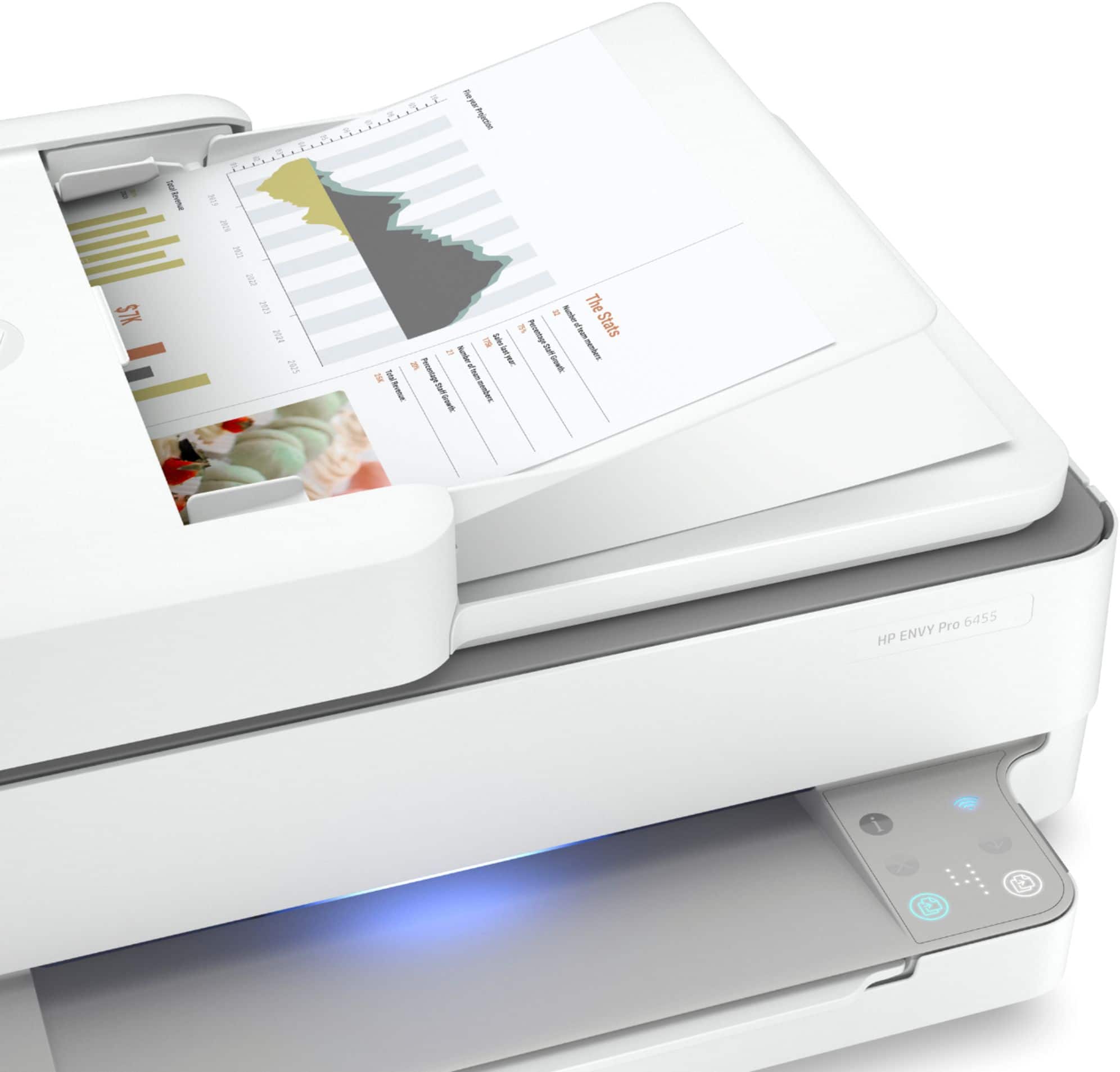 Alt View 27. HP - ENVY Pro 6455 Wireless All-In-One Instant Ink-Ready Inkjet Printer - White.