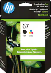 HP - 67 2-Pack Standard Capacity Ink Cartridges - Black/Tri-color - Front_Zoom