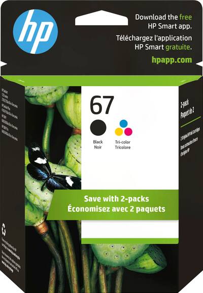 HP 67 Black & 67XL Tri-Color Ink Cartridges – Factory Sealed, Exp 9/2024