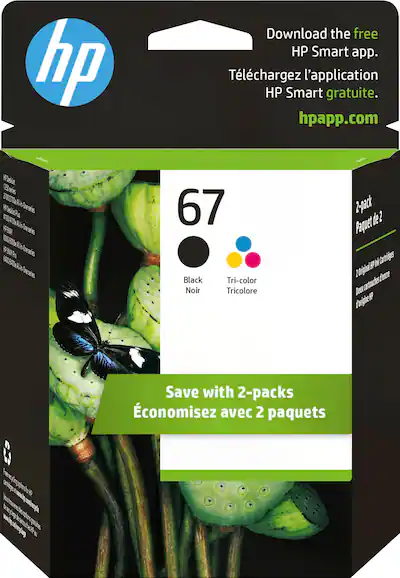 HP 67 Black & 67XL Tri-Color Ink Cartridges – Factory Sealed, Exp 9/2024