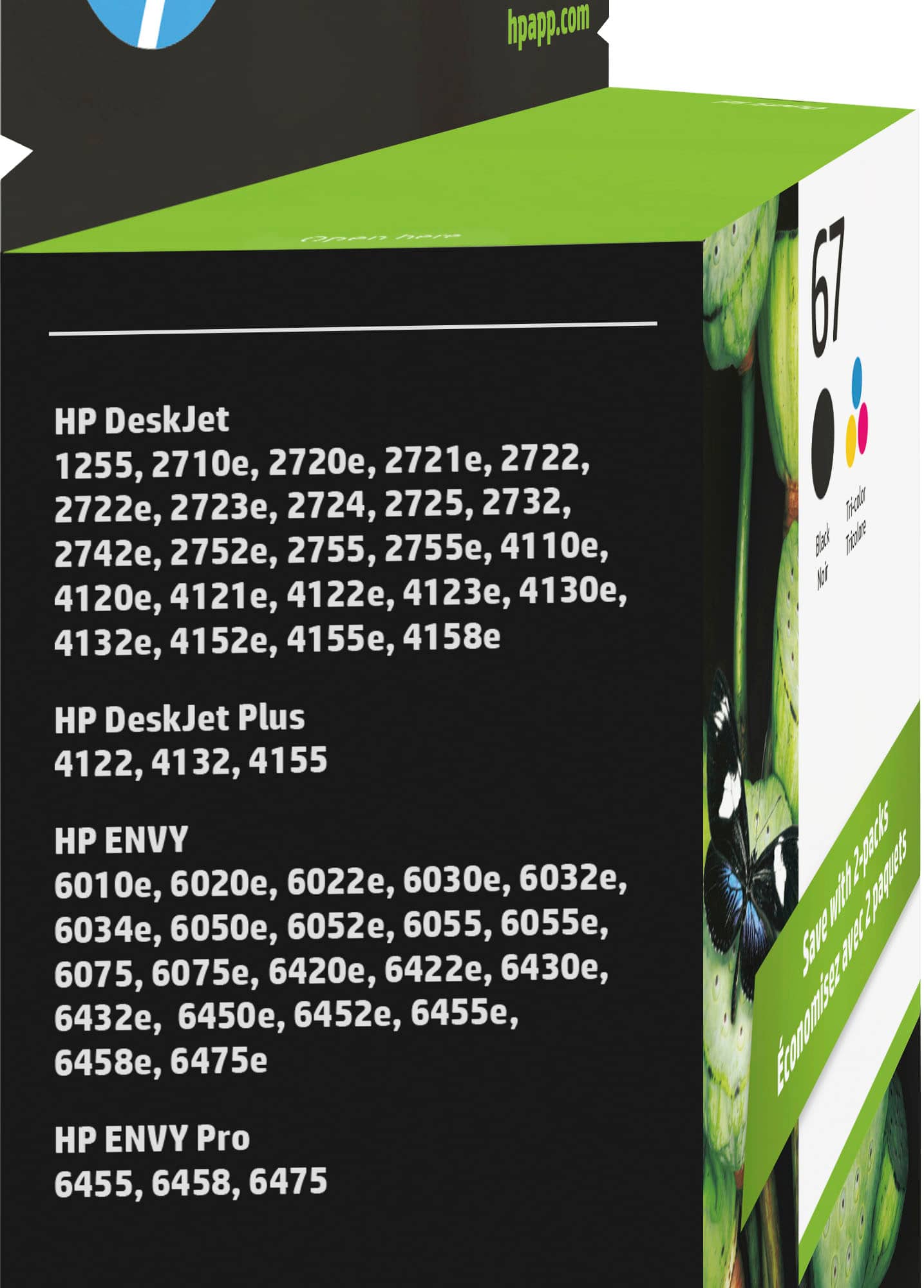 Alt View 11. HP - 67 2-Pack Standard Capacity Ink Cartridges - Black & Tri-Color.