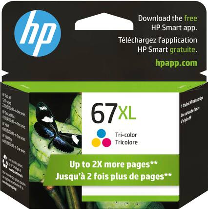 Front. HP - 67XL High-Yield Ink Cartridge - Tri-color.
