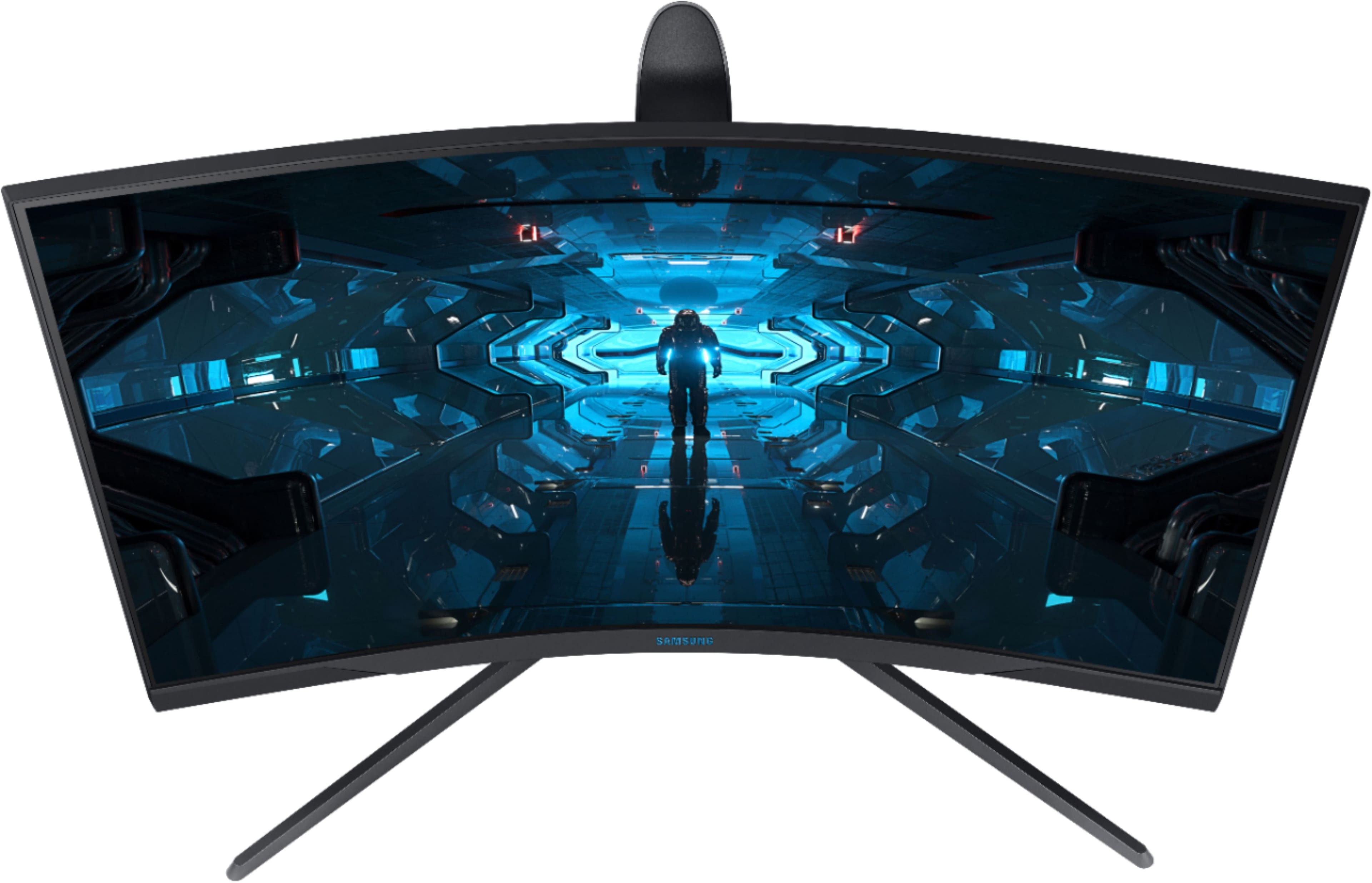 Alt View 11. Samsung - Odyssey G7 27" LED Curved QHD FreeSync and G-SYNC Compatible Monitor with HDR (DisplayPort, HDMI) - Black.