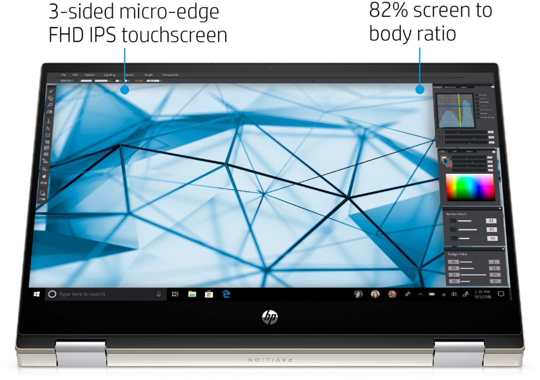 Alt View 15. HP - Pavilion x360 2-in-1 14" Touch-Screen Laptop - Intel Core i5 - 8GB Memory - 256GB SSD - Luminous Gold.