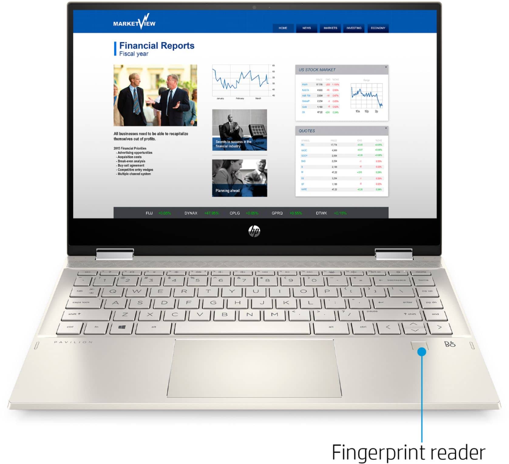 Alt View 16. HP - Pavilion x360 2-in-1 14" Touch-Screen Laptop - Intel Core i5 - 8GB Memory - 256GB SSD - Luminous Gold.