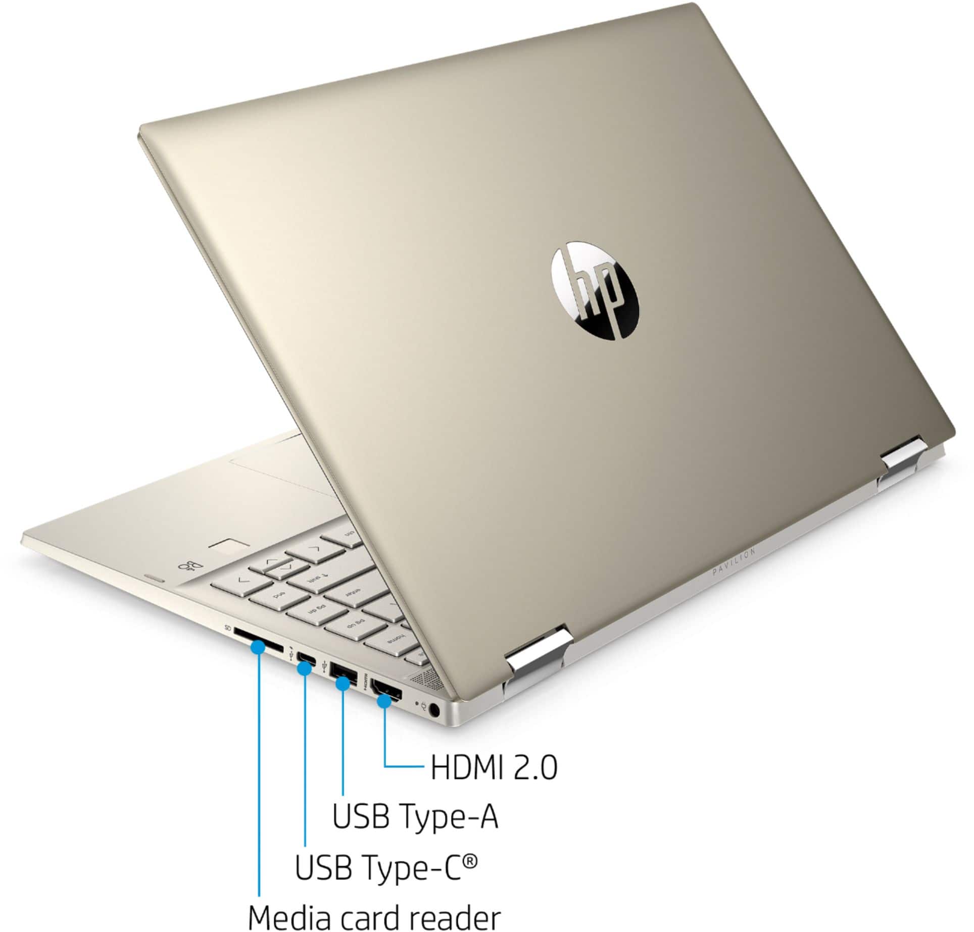 Alt View 19. HP - Pavilion x360 2-in-1 14" Touch-Screen Laptop - Intel Core i5 - 8GB Memory - 256GB SSD - Luminous Gold.
