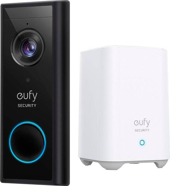 Eufy Smart Wi Fi 2k Video Doorbell Black E101w3 99 Best Buy