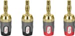 Rocketfish™ - 24k Gold Plated Toolless Speaker Banana Plugs (4 Pack) - Red/Black