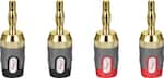 Front. Rocketfish™ - 24k Gold Plated Toolless Speaker Banana Plugs (4 Pack) - Red/Black.