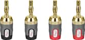 Rocketfish™ - 24k Gold Plated Toolless Speaker Banana Plugs (4 Pack) - Red/Black