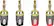 Front. Rocketfish™ - 24k Gold Plated Toolless Speaker Banana Plugs (4 Pack) - Red/Black.