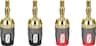 Rocketfish™ - 24k Gold Plated Toolless Speaker Banana Plugs (4 Pack) - Red/Black