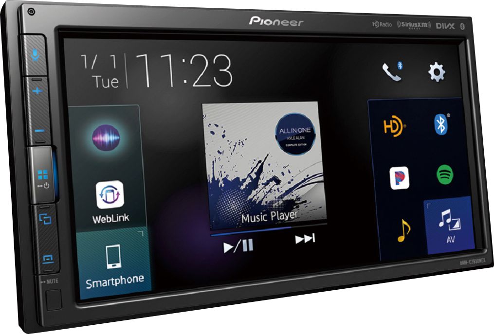 Angle View: Pioneer - 6.8" - Android Auto™, Apple CarPlay®,  Bluetooth®, HD Radio™, - Modular Solutions Digital Media Receiver - Black