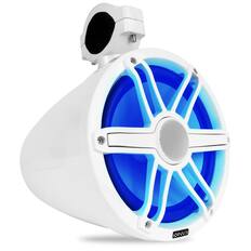 Front. NVX - MVTSP8W (Sold Individually) 125W RMS 8in V-Series 2-Way Marine Tower Speaker with LED Lighting and Swiveling Clamps.