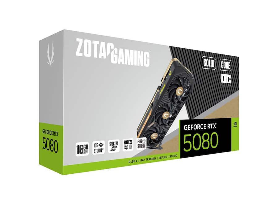 ZOTAC SOLID CORE OC GeForce RTX 5080 16GB 256 Bit GDDR7 DLSS 4.0 ZOTAC SOLID CORE OC GeForce RTX 5080 16GB 256 Bit GDDR7 DLSS 4.0
