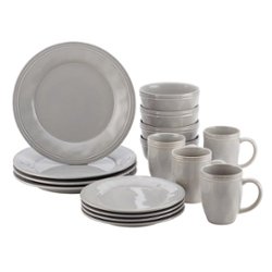 Rachael Ray - Cucina 16-Piece Ceramic Dinnerware Set - Sea Salt Gray - Angle_Zoom
