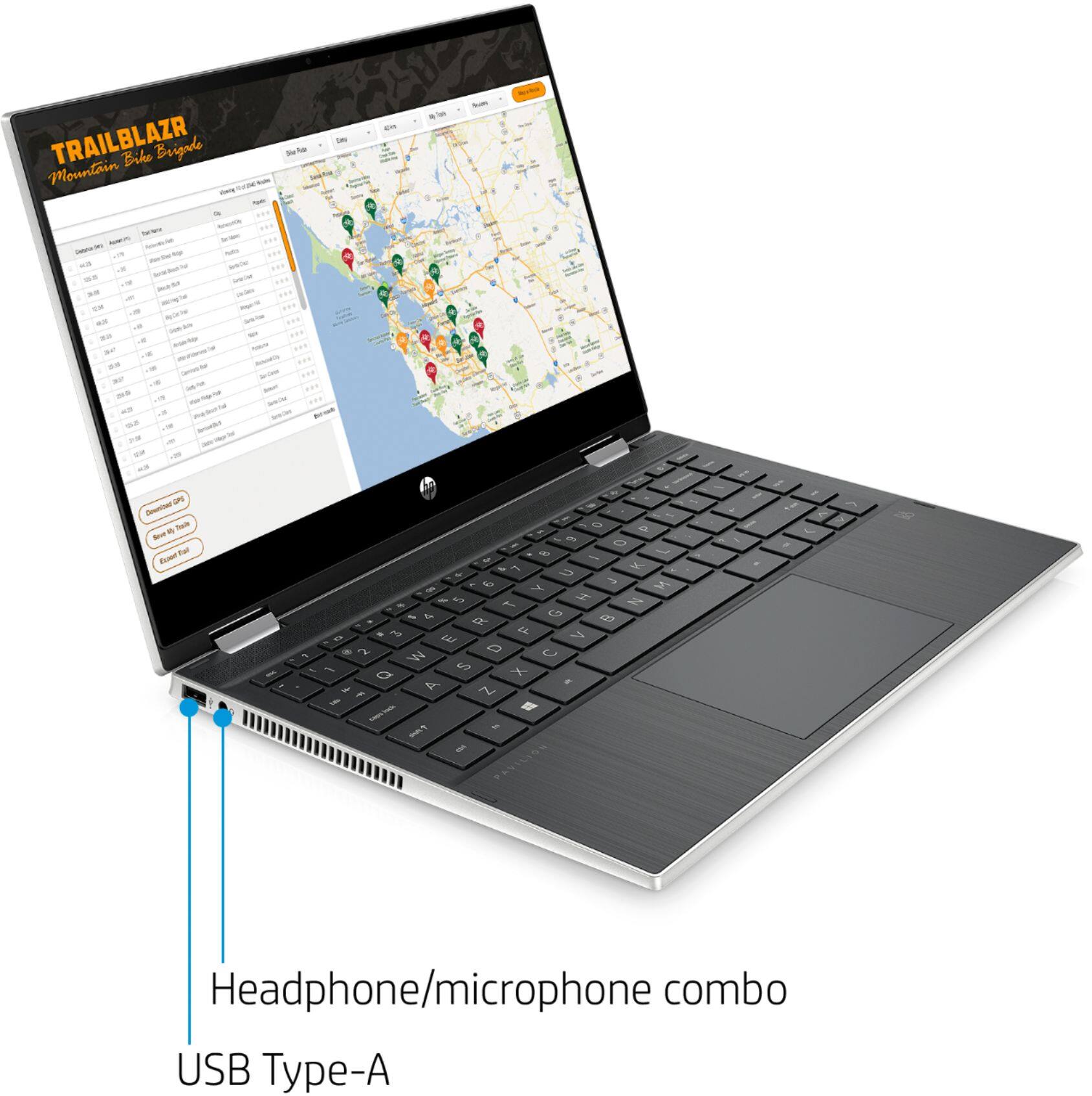 Alt View 16. HP - Pavilion x360 2-in-1 14" Touch-Screen Laptop - Intel Core i3 - 8GB Memory - 128GB SSD.